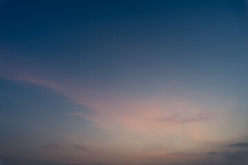 Beautiful morning or evening blue and orange sky with cloudy while sunsets or sunrises taken at the sea used as natural blackground texture