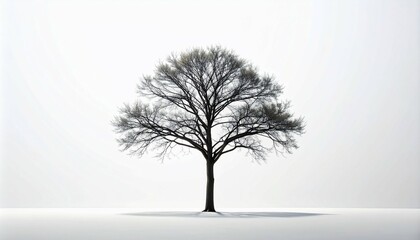 Obraz premium Solitary Tree Against Blank Canvas