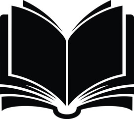 Open Book Icon for Online Courses and Tutorials, Knowledge Book Symbol for Educational Apps