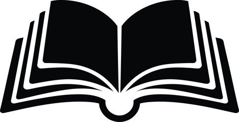 Open Book Logo for E Learning and Reading Apps, Education Book Vector for School Presentations