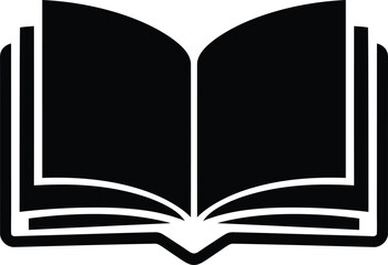 Minimal Open Book Icon for Knowledge Concepts, Open Book Illustration for Learning Materials