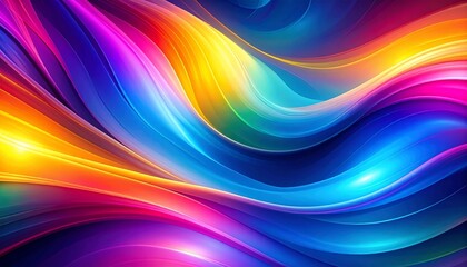 Obraz premium Chromatic Cascade Fluid Rainbow Waves