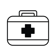 Obraz premium Medical box icon. First aid kit sign. vector illutration