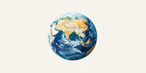 Planet Earth with blue oceans and green land masses. Ideal for environmental, educational, travel, or geography themes.