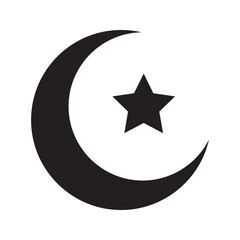 PrintIslamic Moon icon . for mobile concept and web design on white background