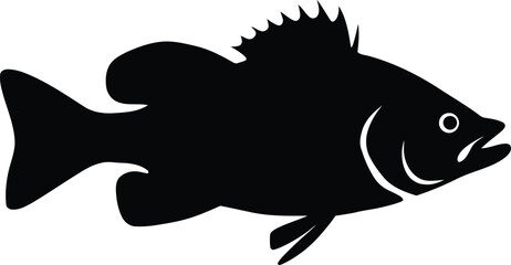 Fish Silhouette Icon for Fishing or Seafood Brand, Simple Fish Logo for Nature or Marine Concepts
