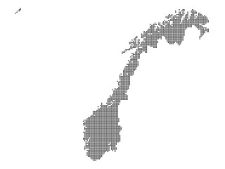 Dotted map of Norway Large