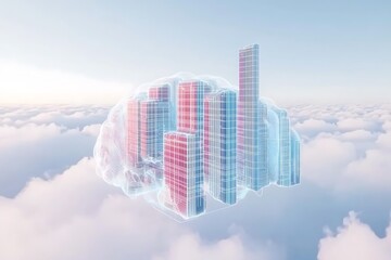 space Dreamlike AI brain made of colored circuits floating in surreal