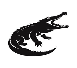 Black and White Alligator Illustration