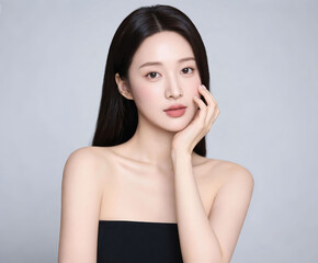 Beautiful young beauty salon, skin care products advertising model portrait, Asian female, Korean, Japanese, Chinese female models