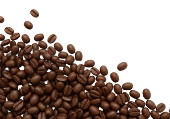 Naklejka premium Coffee beans isolated transparent background PNG