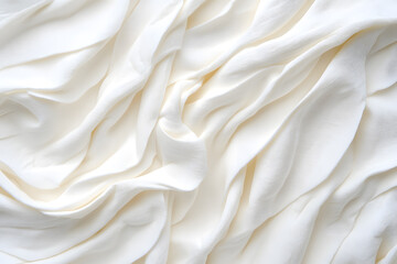 Fototapeta premium A close-up cream cheese texture. Smear of white cream cheese on white background