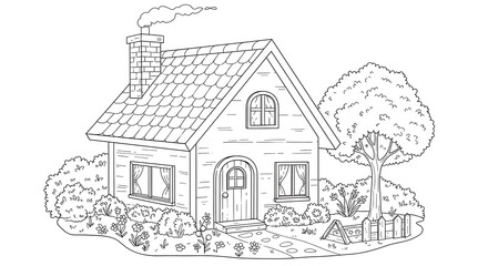 Fototapeta premium House coloring page