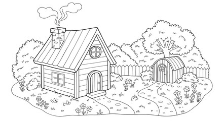 Obraz premium House coloring page