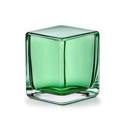 Transparent square glass block isolated on transparent background