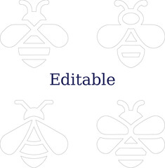 minimalist bee icon design. abstract bee icons in a square layout. modern editable branding concept.