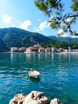 NEUM, BOSNIA AND HERZEGOVINA, a seaside resort on the Adriatic Sea, is the only coastal access in Bosnia and Herzegovina. September 2020