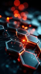 Obraz premium Hexagonal Grid with Glowing Connections