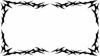 Obraz premium frame black tribal abstract shape vector design dark aesthetic element decoration