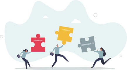 Team collaboration or teamwork with effective partnership. character life .