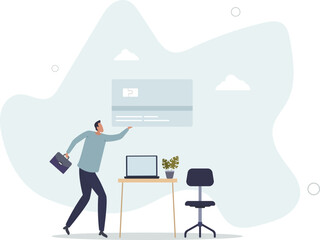 Credit card online payment, e-commerce or internet shopping concept, character life .