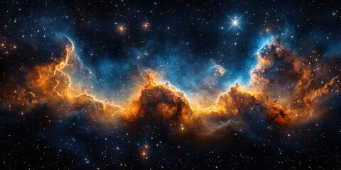 Beautiful cosmic nebula filled with vibrant colors and starlight in the depths of space