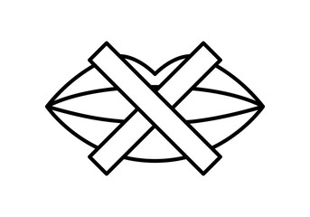 Icono negro de censura de libertad de expresión representado con tachado de boca