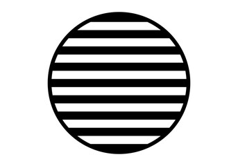 Icono negro de círculo con barras negras horizontales