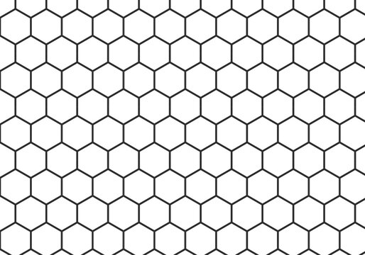 Fondo de patr&oacute;n de hex&aacute;gonos en panal de trazo negro