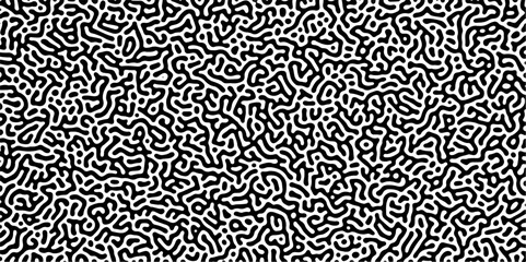 Diffusion reaction seamless vector pattern. Natural seamless line pattern. Linear design with biological shapes. Reaction-diffusion or truing pattern formation. abstract truing organic wallpaper.	