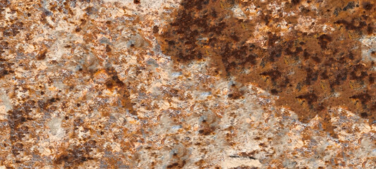 Rust on the iron door for the background. old peeling paint on rusty gates.