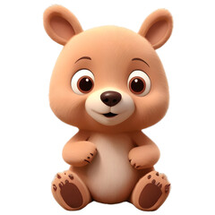 Obraz premium Adorable teddy bear figure isolated on a transparent background