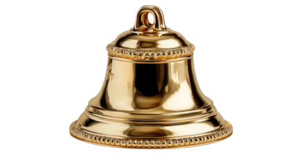 Golden Bell of Tradition: A resplendent golden bell, intricately designed, stands as a symbol of heritage and announcement.