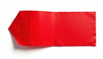 Single, vibrant red flap isolated on pure white background , fabric, design