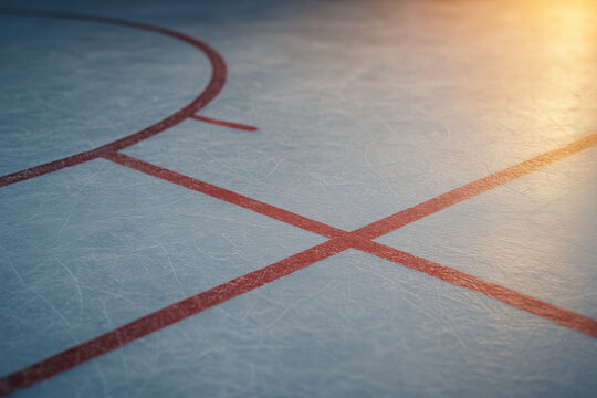 angled view of ice hockey rink with markings background image
