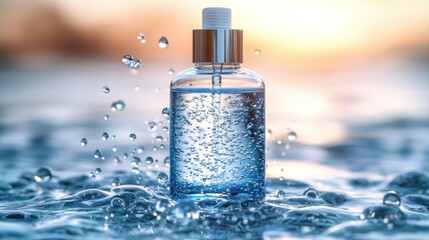 Refreshing, hydrating serum bottle