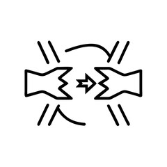 Obraz premium Wringing Symbol Black Outline Transparent Background 