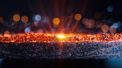 Glowing Lava Texture with Sparks and Warm Light Effects