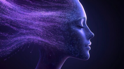 Obraz premium Digital AI Face