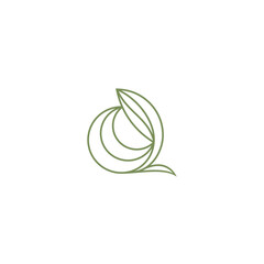 Abstract leaf logo, minimalist line art design