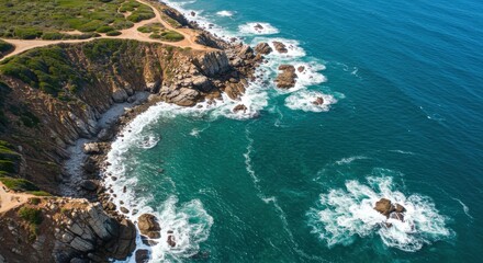Coastal Cliff Ocean View Aerial Photography