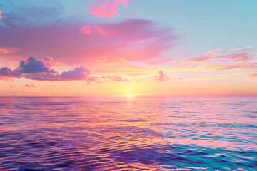 Obraz premium a sunset over the ocean with a boat in the water