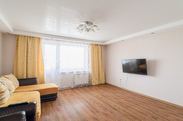 standard interior apartment. living room with sofa