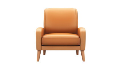 red leather armchair isolated on white background 