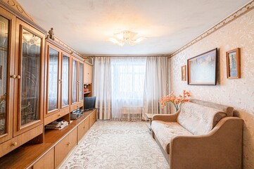 standard interior apartment. living room with sofa