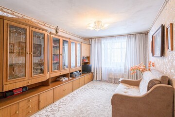 standard interior apartment. living room with sofa