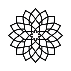 Obraz premium indo islamic fusion mandala vector line art