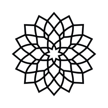 indo islamic fusion mandala vector line art
