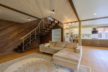 standard interior apartment. living room with sofa