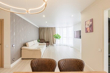 standard interior apartment. living room with sofa